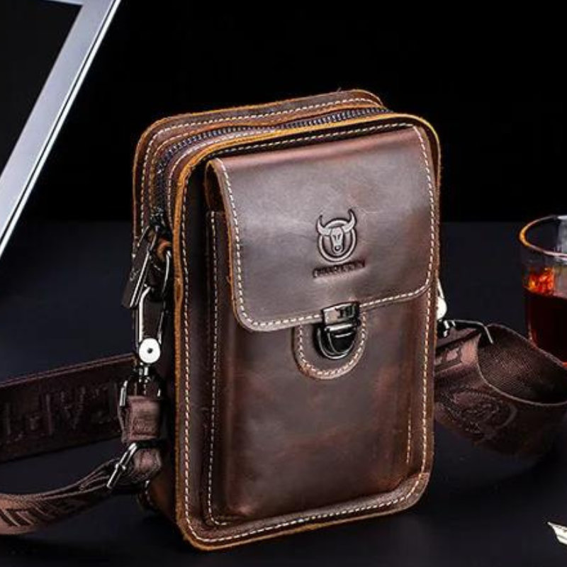 Pochette cuir téléphone bandoulière