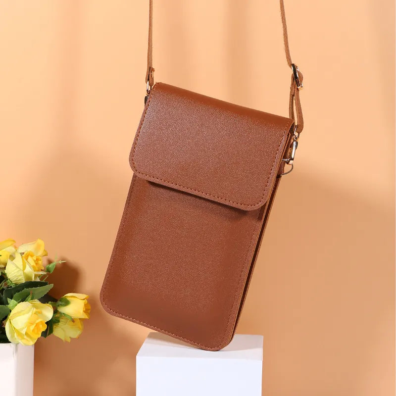 Pochette porte téléphone avec bandoulière et rabat élégant