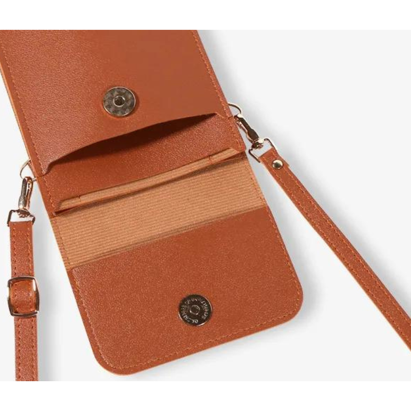 Pochette porte téléphone avec bandoulière et rabat élégant