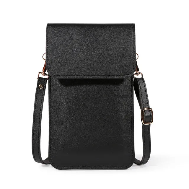 Pochette porte téléphone avec bandoulière et rabat élégant